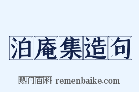 泊庵集造句是什么意思的图片
